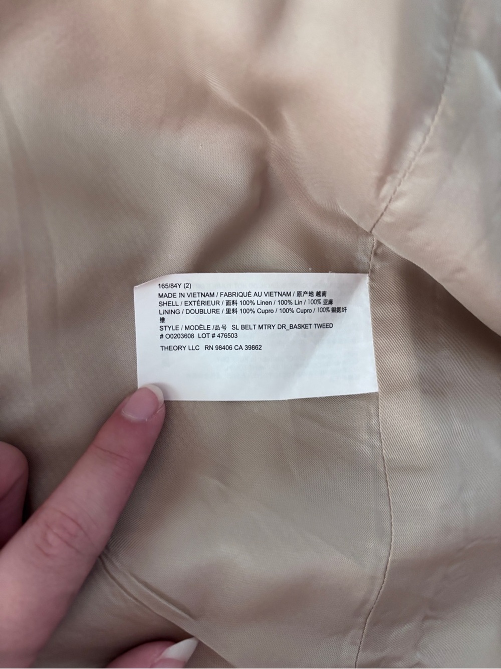 Theory Linen Blend Military Sleeveless Belted Mini Dress in Taupe - Picture 6 of 7